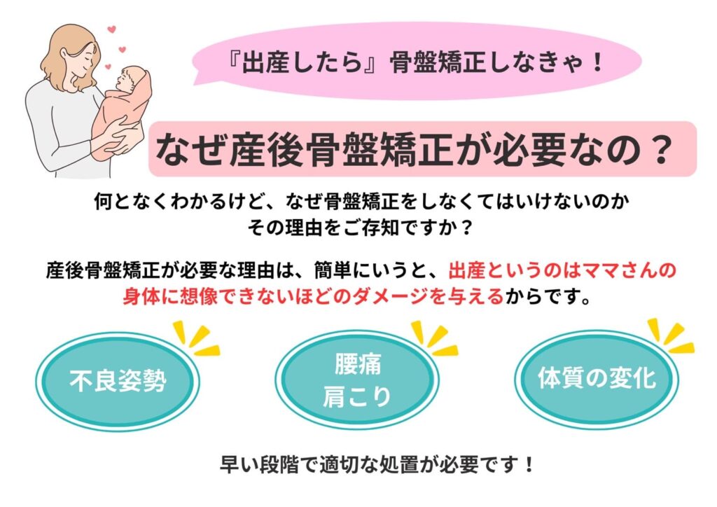 なぜ産後骨盤矯正が必要？