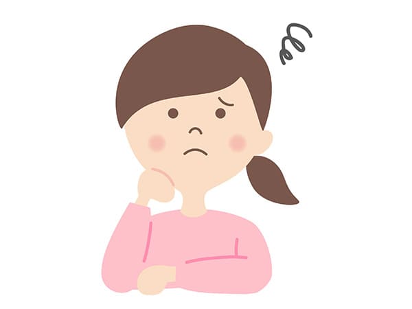 不安そうな女性のイラスト
