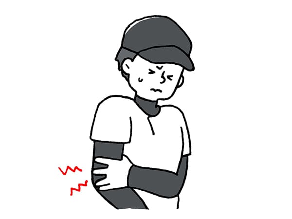 野球で肘を痛めた少年