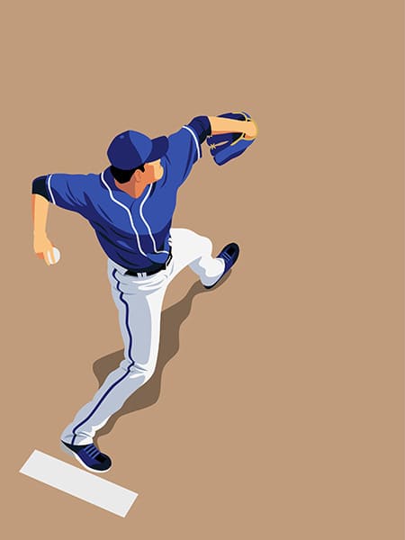 野球選手ピッチャーのイラスト
