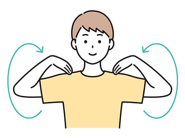 肩回しをする男性イラスト